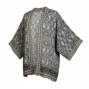 Max Studio Womens Kimono Jacket Open Front Paisley Print Size‎ L